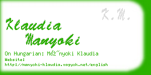 klaudia manyoki business card